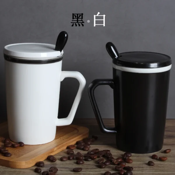 New arrival high quality porcelain coffee cups cheap handgrip chinese style glazed 500ml ceramic coffee mugs