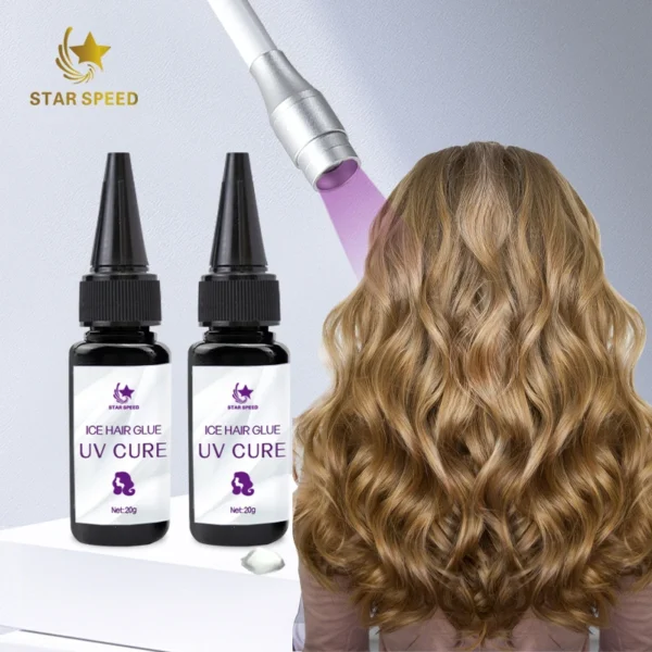 Star Speed UV Glue Clear Private Label Waterproof 20g Human Hair Extension Glue - Image 4