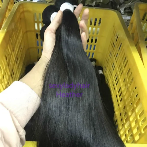 Wholesale Best Grade Cuticle Aligned Vendors Raw Virgin Brazilian hair bundles 100% Human Hair, Indian human hair extension - Image 5