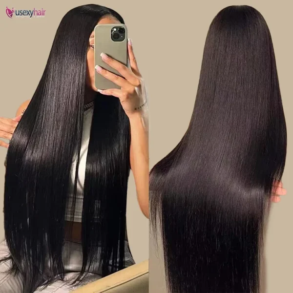 150% Silky Straight Natural Frontal Wig 13x4 Lace Frontal Wigs For Women Brazilian HD Transparent  Lace Front Human Hair Wig - Image 6