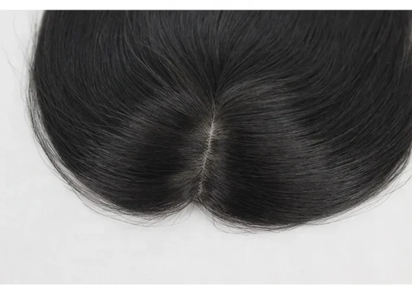 BQ  Remy Wig Silk Base Indian Hair Piece Real Straight Human Hair Topper Women Hairpieces - Image 5