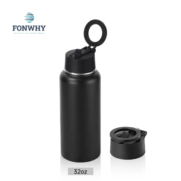 Fonwhy Dropshipping Insulated 32oz Flip Straw Magsafe Magnet Sport Water Bottle Tumbler Cups Mug With Magnetic Cell Phone Holder - Image 6