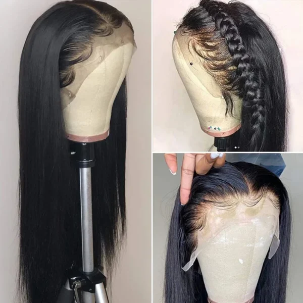 Natural Pre Plucked Brazilian 100%Virgin Brazided Wigs Human Hair Lace Front Wigs For Black Women Glueless HD Lace Frontal Wigs - Image 2