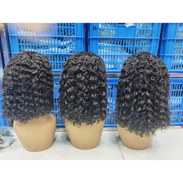 8-14inch 10A Indian Water Wave Bob 13*4 Frontal Human Hair Lace Wig Short Hair Charismatic Younger Curly Hairstyles - Image 5