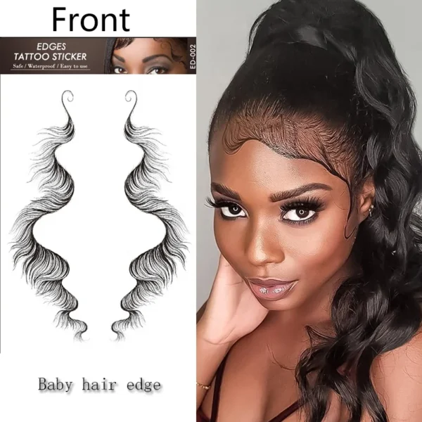 Baby Hair Edge Tattoo Sticker Curly Hair Edges Temporary Hairline Tattoo Sticker Template Bangs Sticker dropshiping - Image 6