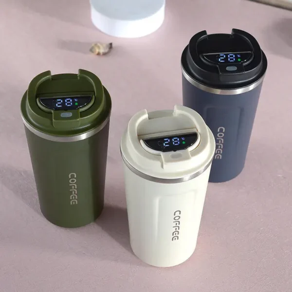 12/17oz double wall reusable water stainless steel Thermos tumbler cups Smart coffee mug with Led Temperature - Image 4