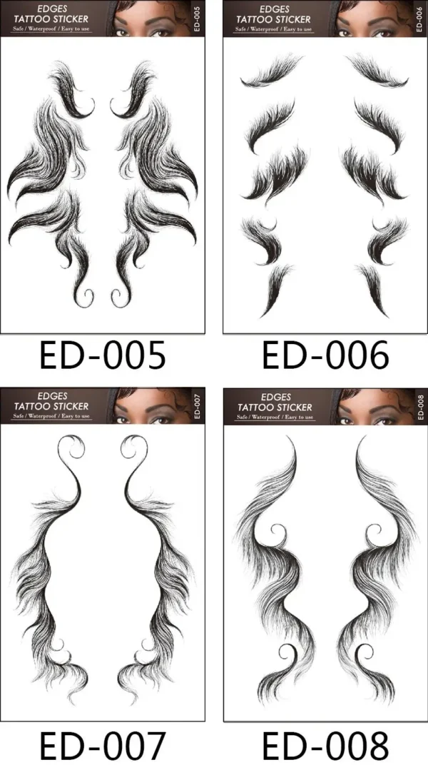 Baby Hair Edge Tattoo Sticker Curly Hair Edges Temporary Hairline Tattoo Sticker Template Bangs Sticker dropshiping - Image 4