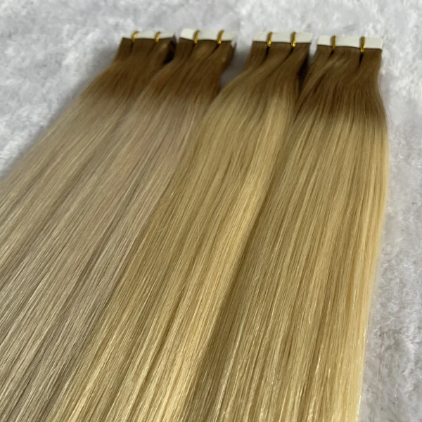 Best Long lasting Seamless Invisible Tape Hair Extensions Virgin Remy Tape In Hair Extensions Russian Remy Human Double Drawn