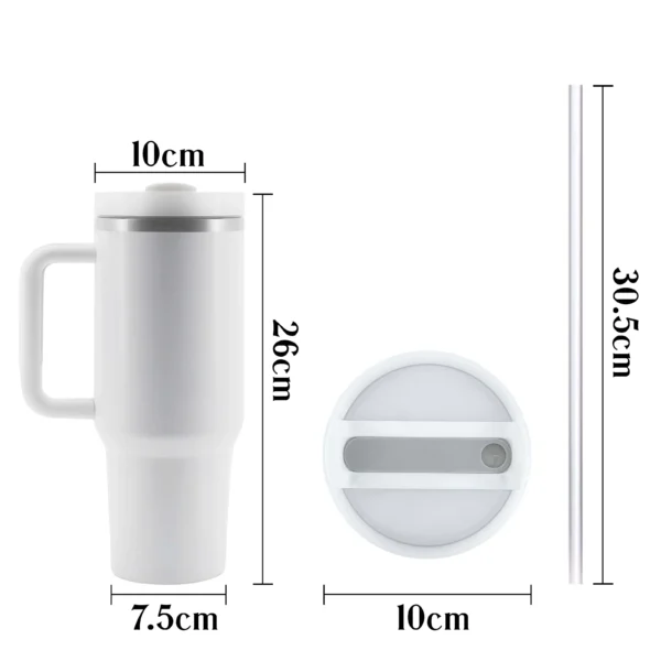 H2.0 40oz Custom Coffee Mug with Logo Stainless Steel Adventure Flowstate Sublimation Tumbler with Handle and Straw