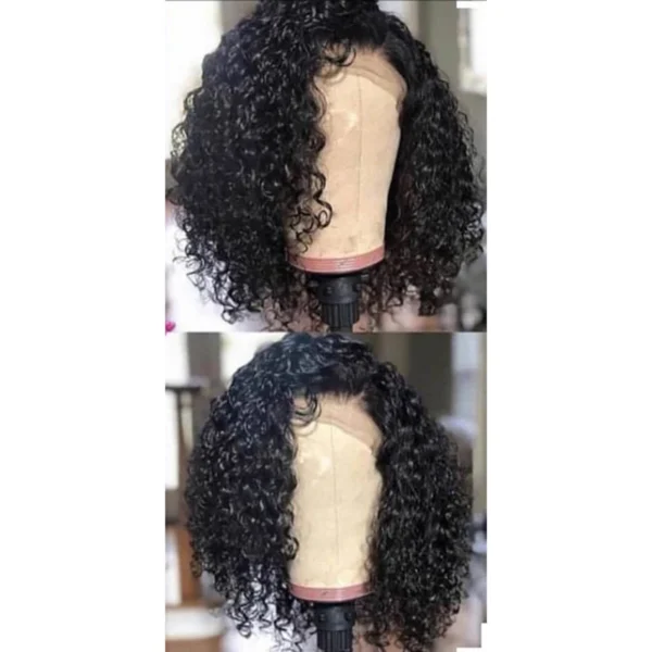 8-14inch 10A Indian Water Wave Bob 13*4 Frontal Human Hair Lace Wig Short Hair Charismatic Younger Curly Hairstyles - Image 2