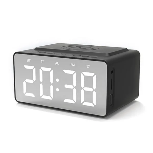 Wireless Charging Alarm Clock FM Radio Bluetooths Speaker with Microphone - Image 5