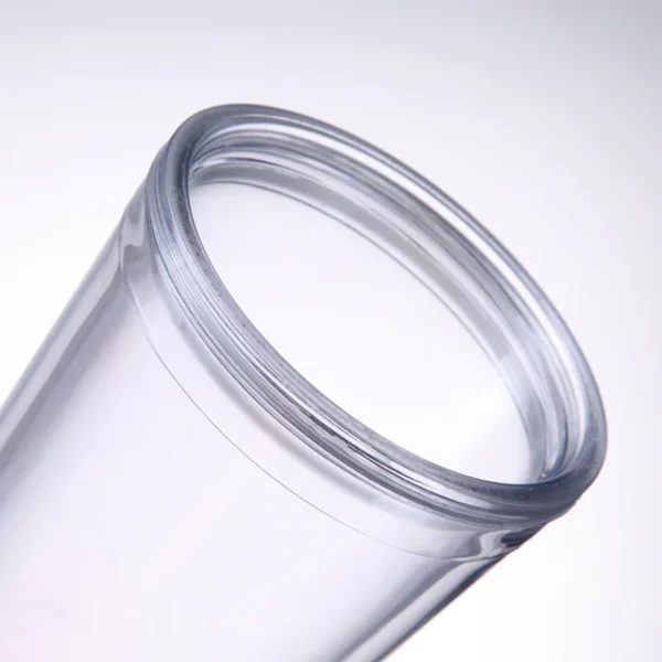 Clear Reusable Tour Ice water bottle Coffee Mug 16oz Double Wall acrylic Plastic Tumblers cup in bulk With Straw And Lid - Image 4