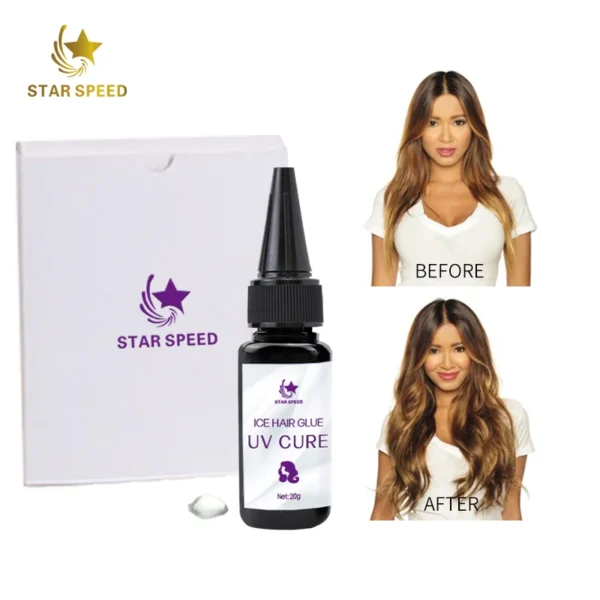 Star Speed UV Glue Clear Private Label Waterproof 20g Human Hair Extension Glue - Image 5