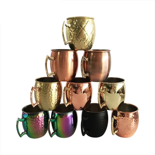 Moscow Mule Copper Mug Sublimation Copper Plated Stainless Steel Mug Engraved Beer Drinking Mug