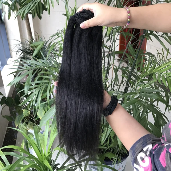 Heavy Yaki Straight Bundle Remy Human Hair,120g 8pcs/Set Full Head Machine Made Remy Kinky Coarse Yaki Clip In Hair Extensions