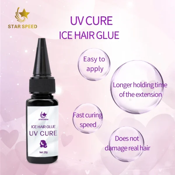 Star Speed UV Glue Clear Private Label Waterproof 20g Human Hair Extension Glue - Image 2