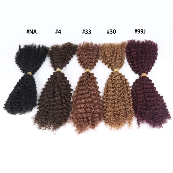 Wet and Wavy Bulk Human Hair For Braiding No Weft Kinky Curly Bulk Human Hair Braiding Bundles Hair Extension Kinky Curl