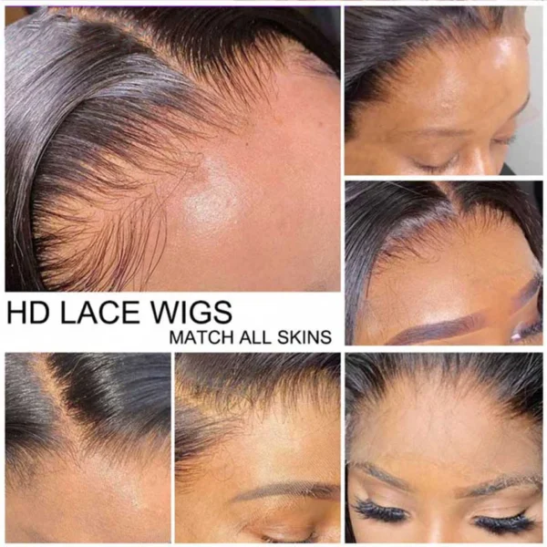 Natural Pre Plucked Brazilian 100%Virgin Brazided Wigs Human Hair Lace Front Wigs For Black Women Glueless HD Lace Frontal Wigs - Image 4