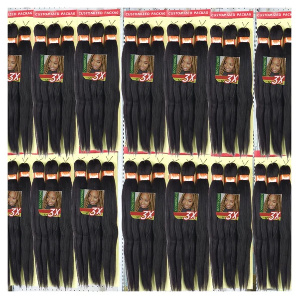 Customized vast African Collection 6X 58in  Extensions Heat Resistant Crochet Ombre  pre-Stretched Synthetic EZ Braiding Hair - Image 5