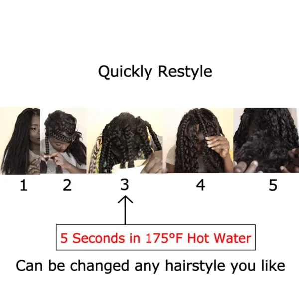 Hot Water Easy Braid Pre-stretched EZ Braiding Hair Yaki Jumbo Braids Synthetic Hair  Low Temperature Fiber - Image 2